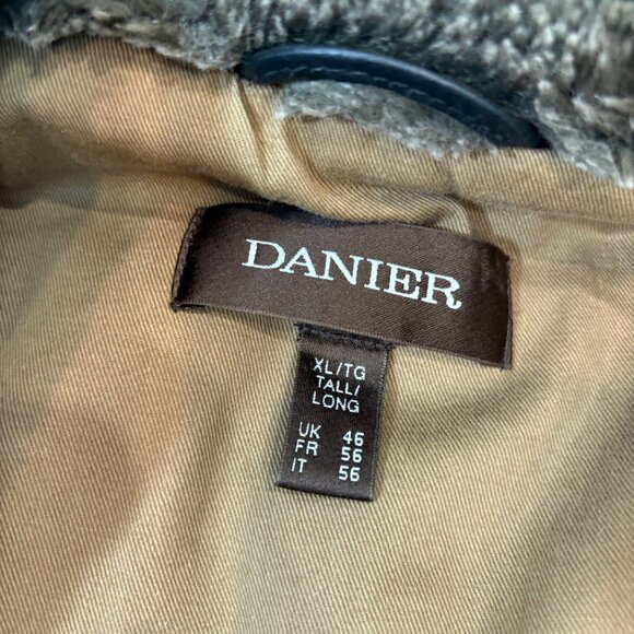 DANIER Brown Leather Between-Season Jacket in Dark Brown sz XL - Picture 10 of 14